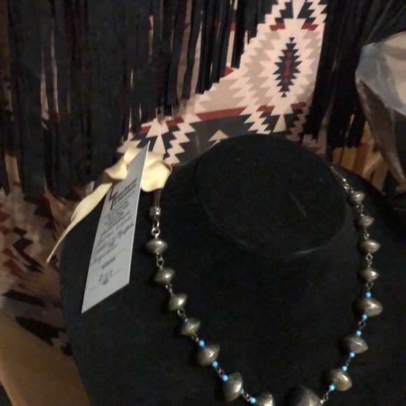 Beautiful Bicone Sterling silver bead with Kingman turquoise spacer beads. - Picture 2 of 3